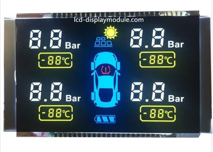 High Contrast  Lcd Touch Screen VA Black 7 Segment For Car 12 O ' Clock Direction