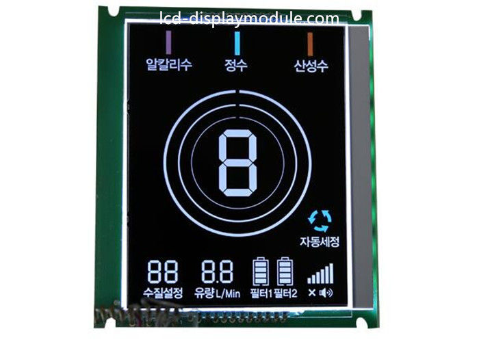 Water Heater LCD Display Screen Customized Segment Monochrome VA COB Zebra Connection